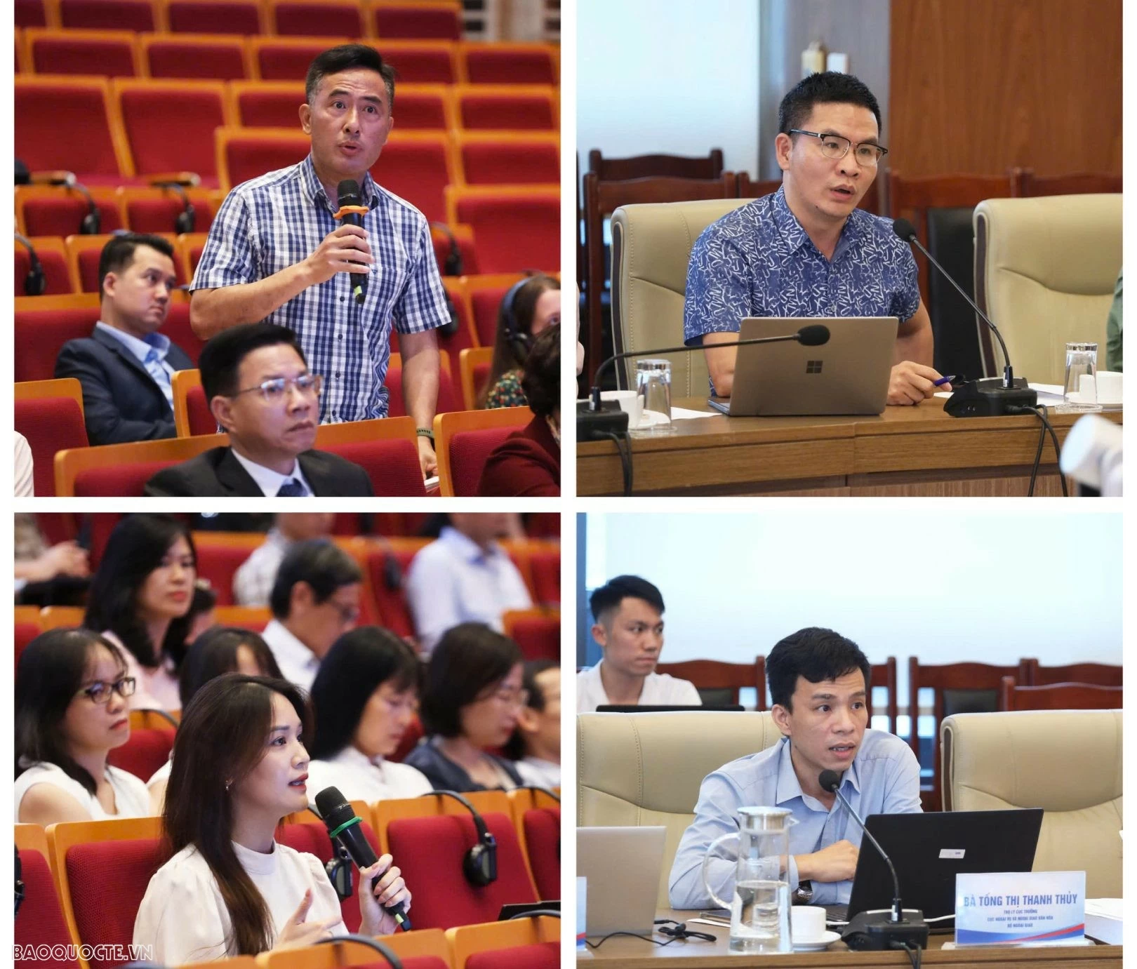Các đại biểu phát biểu và đặt câu hỏi tại Hội nghị. (Ảnh: Thành Long)