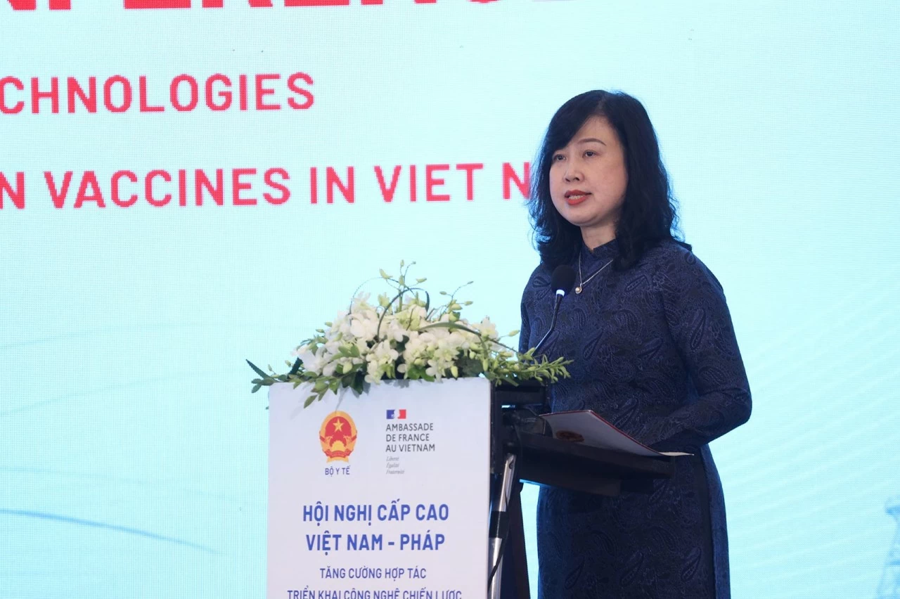 Ủy viên Trung ương Đảng, Bộ trưởng Bộ Y tế Đào Hồng Lan phát biểu khai mạc. (Ảnh: Thành Long)