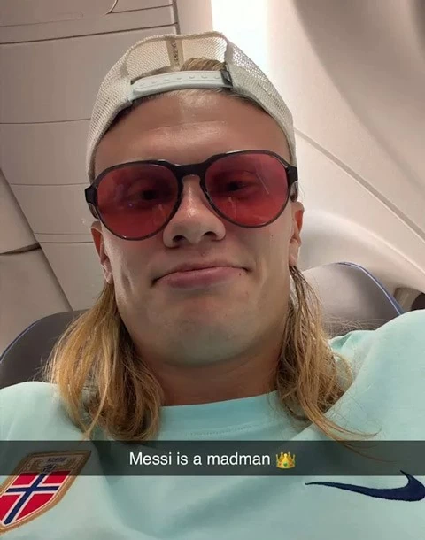 Haaland là một cầu thủ có cá tính và rất hóm hỉnh. (Nguồn: Snapchat) Haaland là một cầu thủ có cá tính và rất hóm hỉnh. (Nguồn: Snapchat)