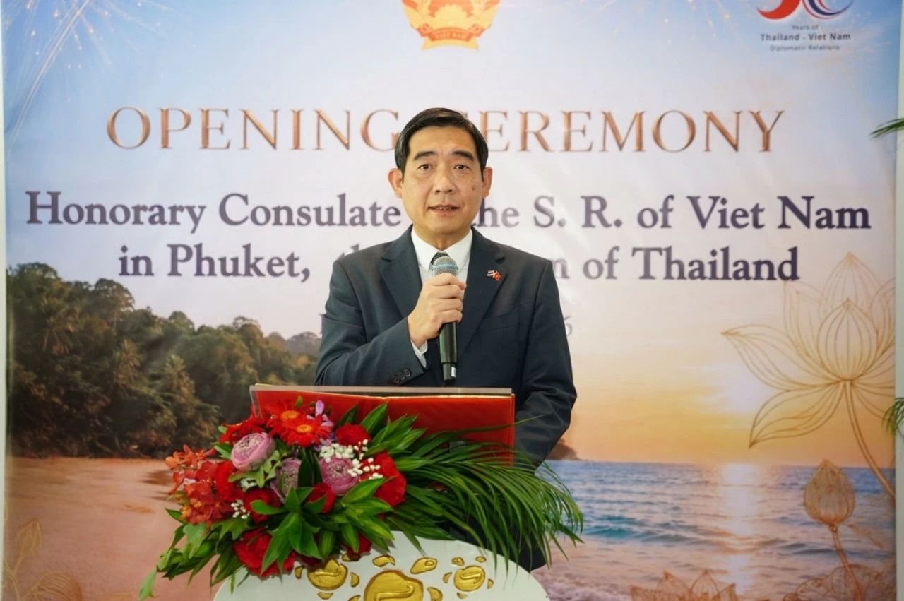 Đại sứ Việt Nam tại Thái Lan Phạm Việt Hùng phát biểu tại buổi lễ. (Nguồn: Đại sứ quán Việt Nam tại Thái Lan)