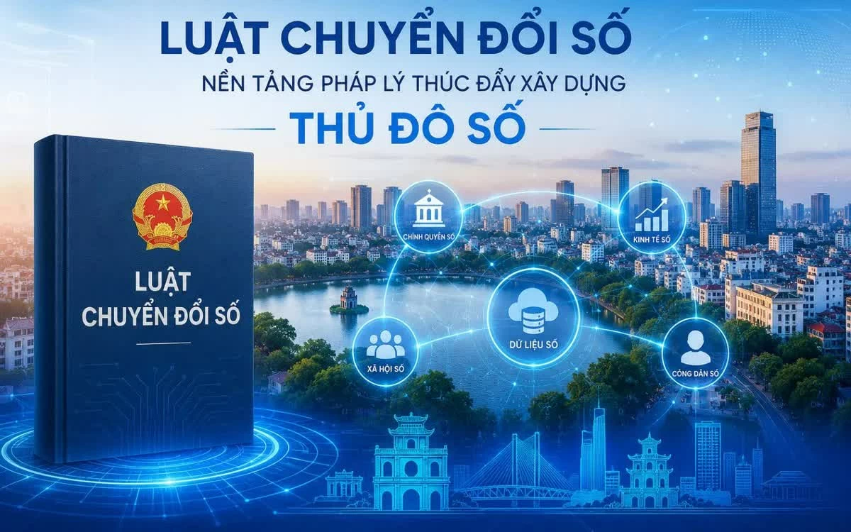 Luật Dữ liệu năm 2024 tạo nền tảng pháp lý cho quản trị dữ liệu, phát triển hạ tầng dữ liệu quốc gia và thúc đẩy quá trình chuyển đổi số. (Nguồn: Vietnam.vn)