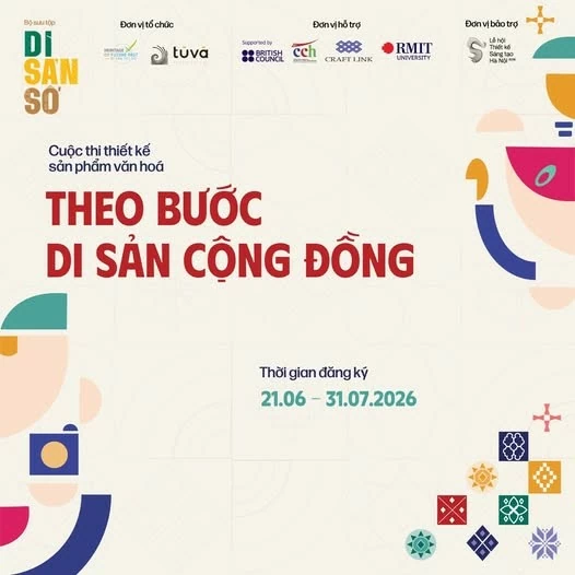 “Theo bước di sản cộng đồng” 2026 là sân chơi sáng tạo hướng ứng Chương trình Phát triển Thủ công Đương đại trên nền tảng Di sản Làng nghề trong khuôn khổ Lễ hội Thiết kế Sáng tạo Hà Nội 2026. (Nguồn: BTC) “Theo bước di sản cộng đồng” 2026 là sân chơi sáng tạo hướng ứng Chương trình Phát triển Thủ công Đương đại trên nền tảng Di sản Làng nghề trong khuôn khổ Lễ hội Thiết kế Sáng tạo Hà Nội 2026. (Nguồn: BTC)