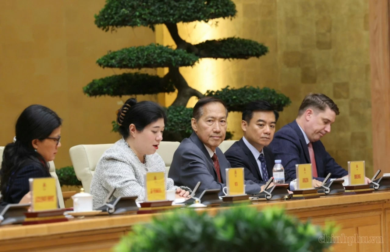 Đại diện các doanh nghiệp Hoa Kỳ phát biểu. (Nguồn: VGP) Đại diện các doanh nghiệp Hoa Kỳ phát biểu. (Nguồn: VGP)