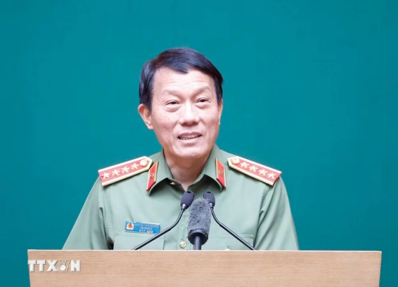 Đại tướng Lương Tam Quang, Ủy viên Bộ Chính trị, Bí thư Đảng ủy Công an Trung ương, Bộ trưởng Bộ Công an phát biểu. (Nguồn: TTXVN) Đại tướng Lương Tam Quang, Ủy viên Bộ Chính trị, Bí thư Đảng ủy Công an Trung ương, Bộ trưởng Bộ Công an phát biểu. (Nguồn: TTXVN)