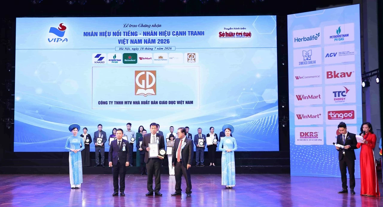 NXB Giáo dục Việt Nam vinh dự vào Top 20 Nhãn hiệu nổi tiếng Việt Nam năm 2026 NXB Giáo dục Việt Nam vinh dự vào Top 20 Nhãn hiệu nổi tiếng Việt Nam năm 2026