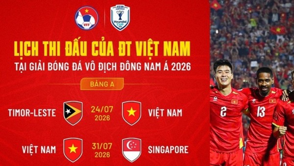 Lịch thi đấu của đội tuyển Việt Nam tại ASEAN Championship 2026