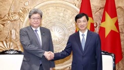 Ủy viên Bộ Chính trị, Trưởng Ban Tổ chức Trung ương Nguyễn Duy Ngọc tiếp Quyền Tổng thư ký Đảng Dân chủ Tự do Nhật Bản