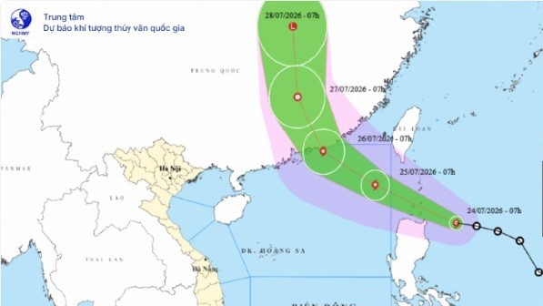 Tin bão gần Biển Đông: Bão NOUL cường độ gió cấp 8, giật cấp 10 và có khả năng mạnh thêm