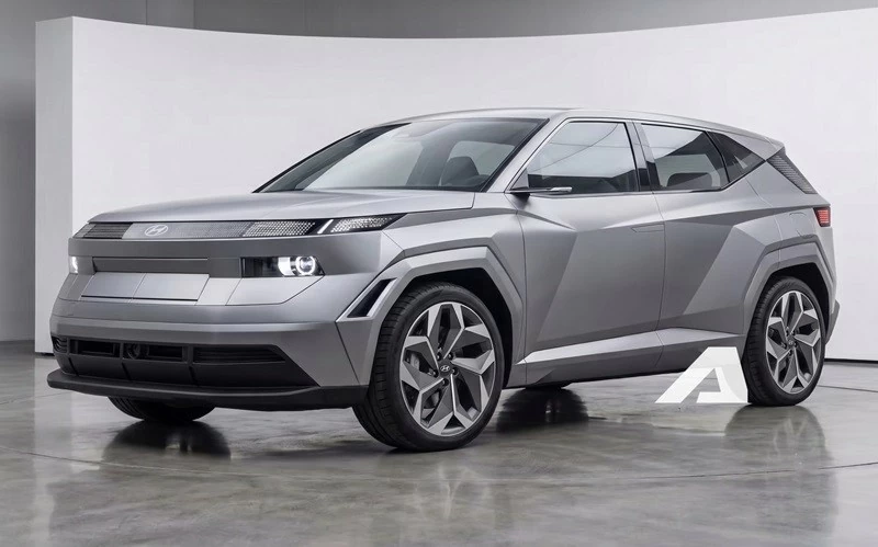 Bản dựng Hyundai Kona thế hệ mới cho thấy phần đầu xe vuông vức và liền mạch hơn.