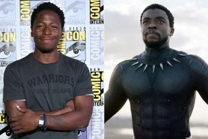 Diễn viên người Anh David Jonsson (trái) được Marvel Studios giới thiệu là Black Panther thế hệ mới tại San Diego Comic-Con 2026, kế nhiệm hình tượng T'Challa từng gắn liền với cố diễn viên Chadwick Boseman (phải). (Nguồn: Marvel Studios)