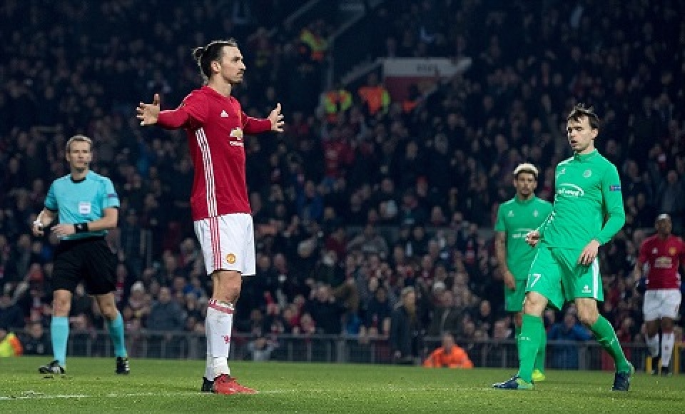 ibrahimovic no hat trick mu de bep st etienne