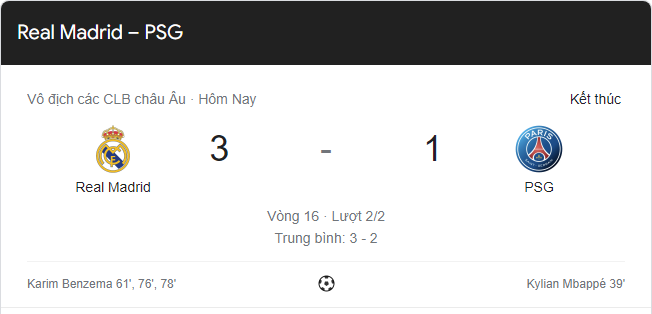 Link xem trực tiếp Real Madrid vs PSG (3h00 ngày 10/3) lượt về vòng 1/8 Cúp C1