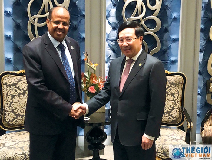 Phó Thủ tướng Phạm Bình Minh gặp Bộ trưởng Ngoại giao Djibouti Mahmoud Ali Yossouf pho thu tuong pham binh minh gap bo truong ngoai giao djibouti mahmoud ali yossouf
