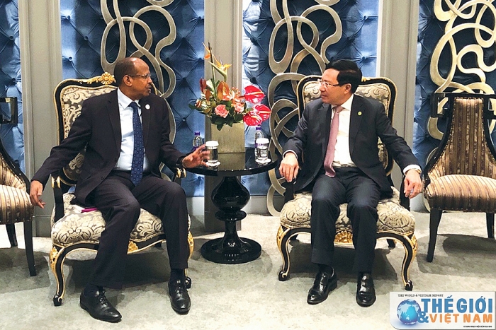 Phó Thủ tướng Phạm Bình Minh gặp Bộ trưởng Ngoại giao Djibouti Mahmoud Ali Yossouf pho thu tuong pham binh minh gap bo truong ngoai giao djibouti mahmoud ali yossouf