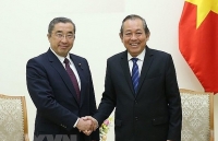 Phó Thủ tướng Trương Hòa Bình tiếp Quốc vụ khanh Bộ Nội vụ và Truyền thông Nhật Bản