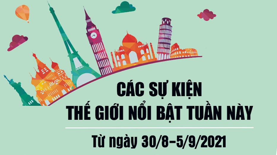 Dự kiến các sự kiện thế giới nổi bật tuần từ 30/8-5/9/2021 Dự kiến các sự kiện thế giới nổi bật tuần từ 30/8-5/9/2021