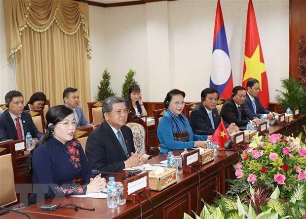 chu tich quoc hoi nguyen thi kim ngan hoi dam voi chu tich quoc hoi lao pany yathotou