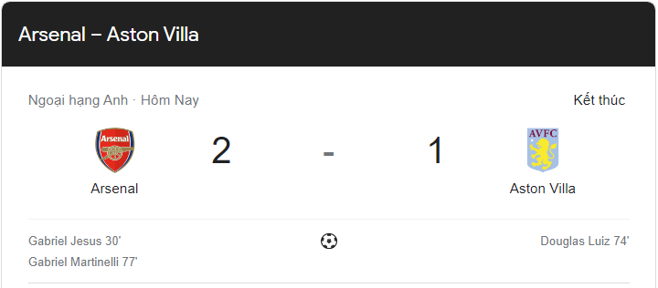 Link xem trực tiếp Arsenal vs Aston Villa (01h30 ngày 1/9) vòng 5 Ngoại hạng Anh