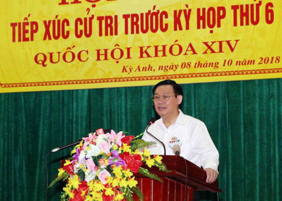 pho thu tuong vuong dinh hue tiep xuc cu tri tinh ha tinh