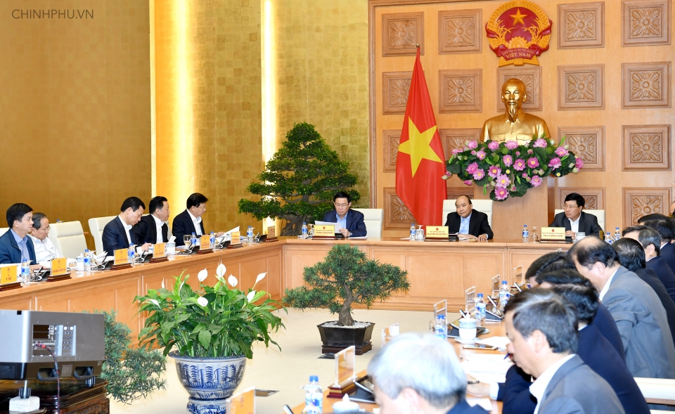 Thủ tướng chủ trì họp Thường trực Chính phủ về xây dựng Nghị quyết 01 thu tuong chu tri hop thuong truc chinh phu ve xay dung nghi quyet 01