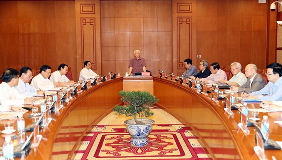 tong bi thu chu tich nuoc chu tri cuoc hop thuong truc tieu ban van kien dai hoi xiii cua dang