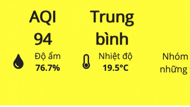 Chất lượng không khí hôm nay được cải thiện khi chuyển sắc vàng