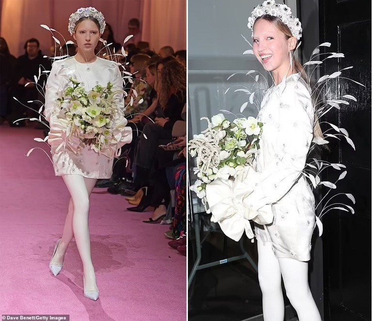 Lila Moss trình diễn thời trang ngày 19/2 tại Anh. (Nguồn: Getty Images) Lila Moss trình diễn thời trang ngày 19/2 tại Anh. (Nguồn: Getty Images)