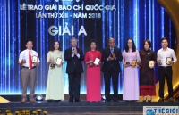 Tôn vinh 106 tác phẩm báo chí xuất sắc tại lễ trao giải quốc gia lần thứ 13