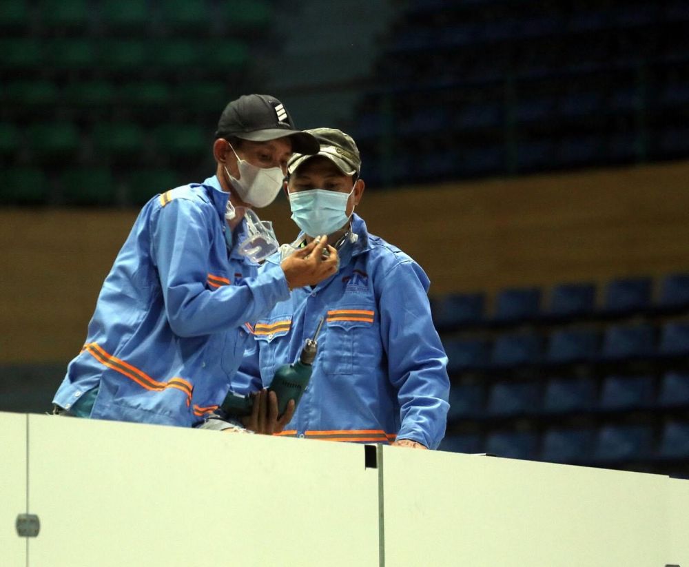 Covid-19: Đà Nẵng lắp đặt bệnh viện dã chiến tại Cung thể thao Tiên Sơn