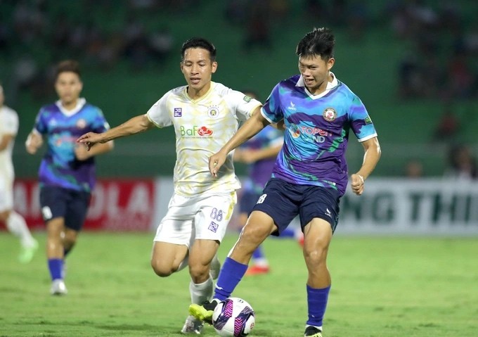 Bình Định không thể tận dụng ưu thế sân nhà và không thể giành điểm trước CLB Hà Nội. (Nguồn: Topenland Bình Định FC)