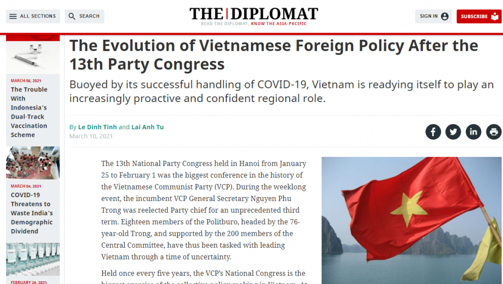 Sự phát triển trong chính sách đối ngoại của Việt Nam sau Đại hội Đảng lần thứ 13