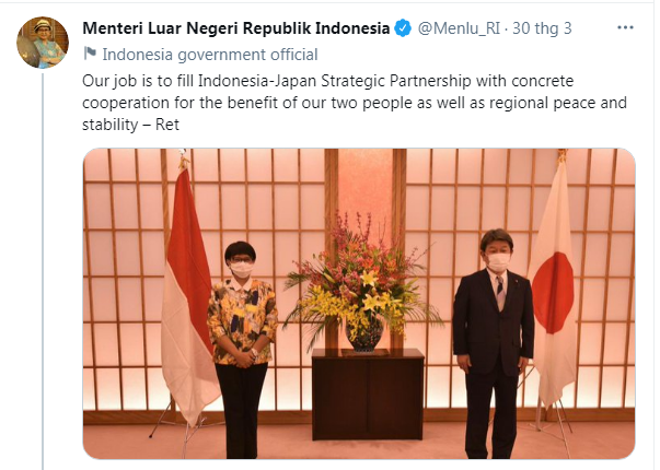 Nhật Bản: Indonesia là đối tác khu vực quan trọng cho chiến lược 2+2