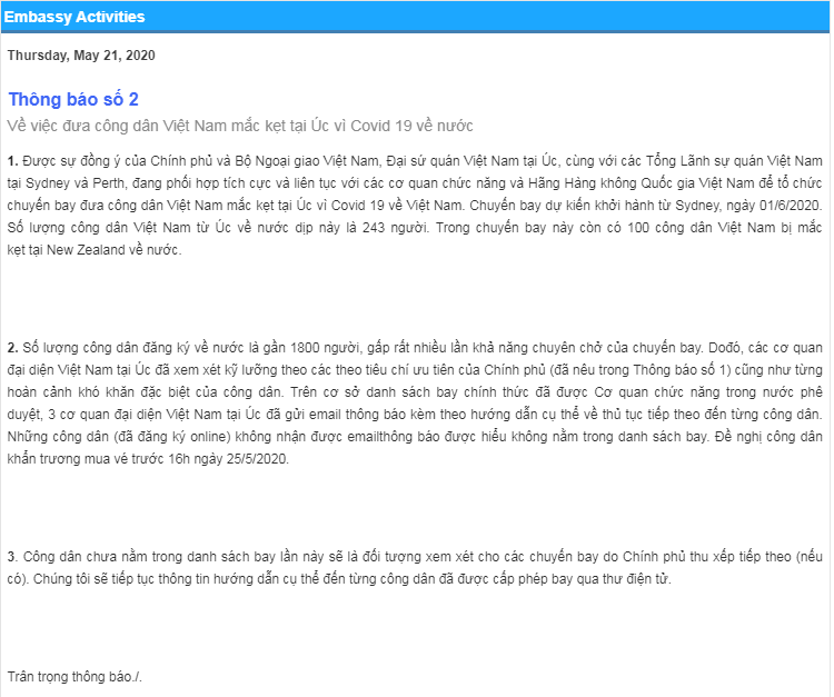 dich covid 19 du kien chuyen bay dua nguoi viet o australia new zealand ve nuoc ngay 16