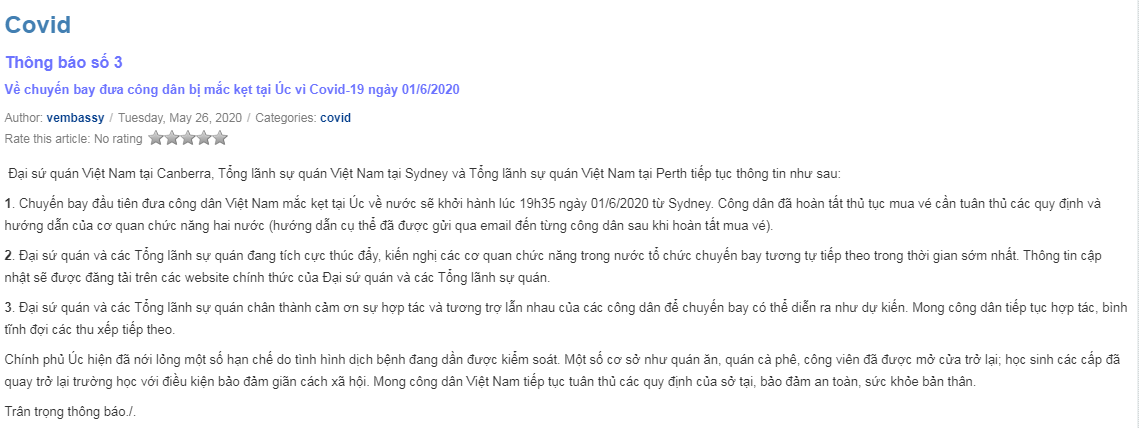 dich covid 19 dsq viet nam tai australia thong tin ve chuyen bay dua hon 300 cong dan ve nuoc sang 26