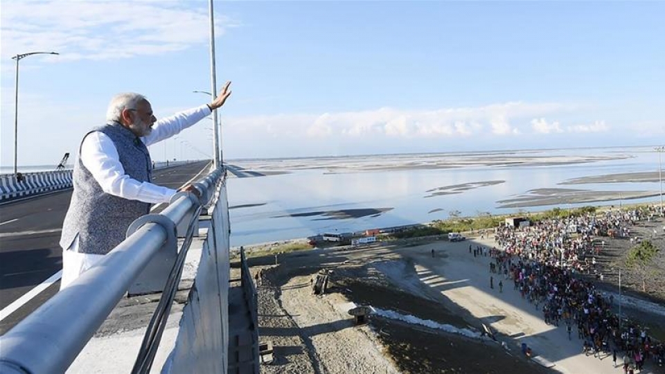 Ấn Độ khánh thành cầu Bogibeel dài nhất giáp biên giới Trung Quốc an do khanh thanh cau bogibeel dai nhat giap bien gioi trung quoc