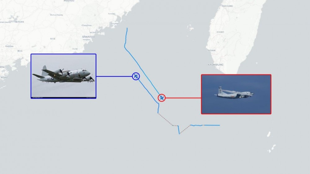 Taiwan News: Máy bay tác chiến điện tử Mỹ-Trung áp sát nhau trên Biển Đông. (Nguồn: Aero)