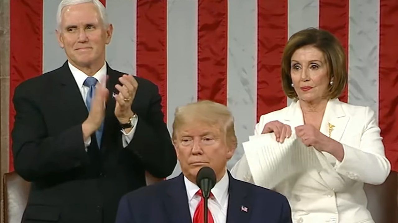 Xé Thông điệp Liên bang của Tổng thống Trump và những lời giải thích của bà Pelosi xe thong diep lien bang cua tong thong trump va nhung loi giai thich cua ba pelosi