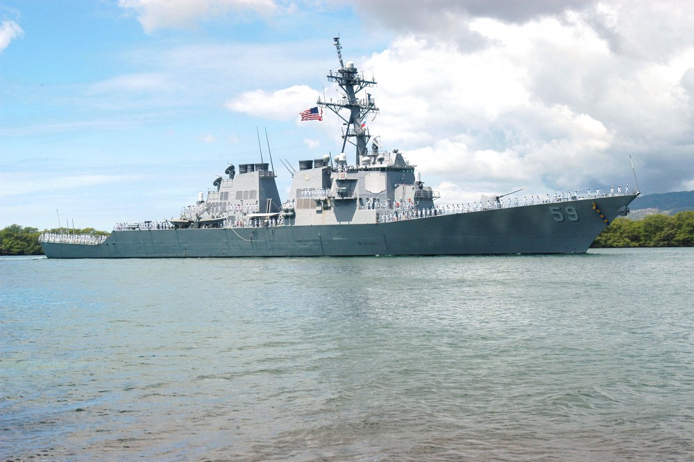 Tàu khu trục Mỹ tiến vào Biển Đông, thách thức yêu sách lãnh thổ của Trung Quốc. (Nguồn: Wikipedia)