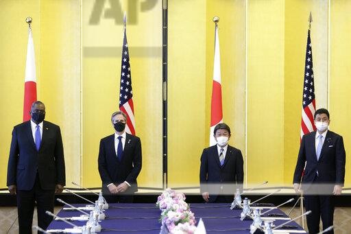 Mỹ-Nhật bắt đầu đối thoại 2+2, nhất trí phản đối Trung Quốc nỗ lực thay đổi hiện trạng ở Biển Đông. (Nguồn: AP)