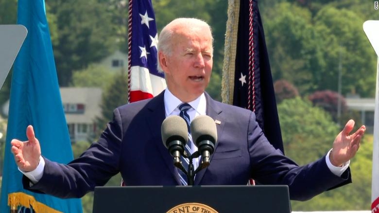 Tổng thống Mỹ Joe Biden: Nga và Trung Quốc ngày cành thách thức các nguyên tắc hàng hải. (Nguồn: CNN)