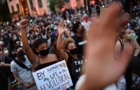 bieu tinh o my hinh anh cac tuyen pho thu do washington bi hang van nguoi bieu tinh bao vay