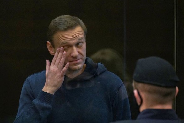 Nhân vật chỉ trích điện Kremlin Navalny trong một phiên tòa ở Moscow ngày 2/2. (Nguồn: Reuté)