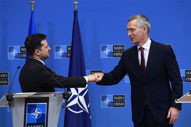 Căng thẳng Nga-Ukraine: NATO kêu gọi giảm leo thang, tuyên bố không thỏa hiệp trước kêu gọi của Moscow. (Nguồn: AFP)