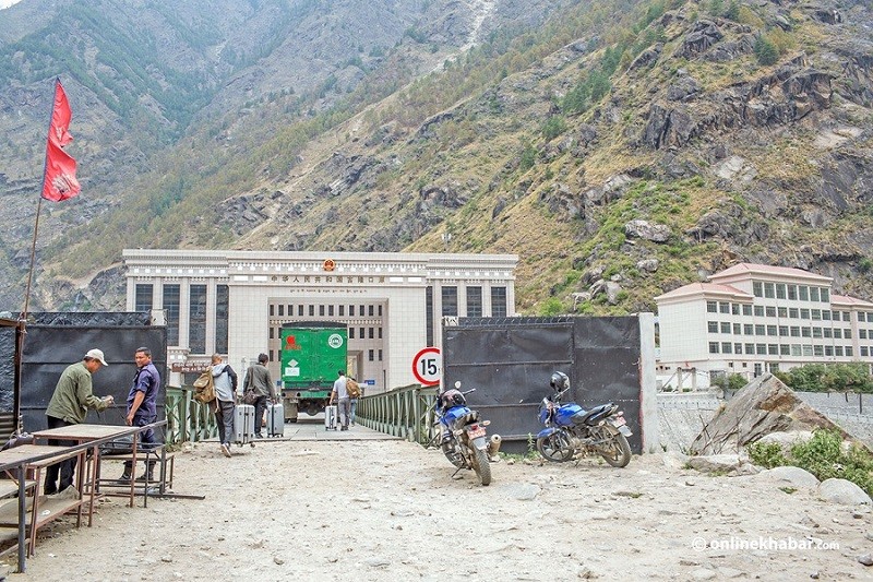 Cửa khẩu Rasuwagadhi ở khu vực biên giới Nepal-Trung Quốc.