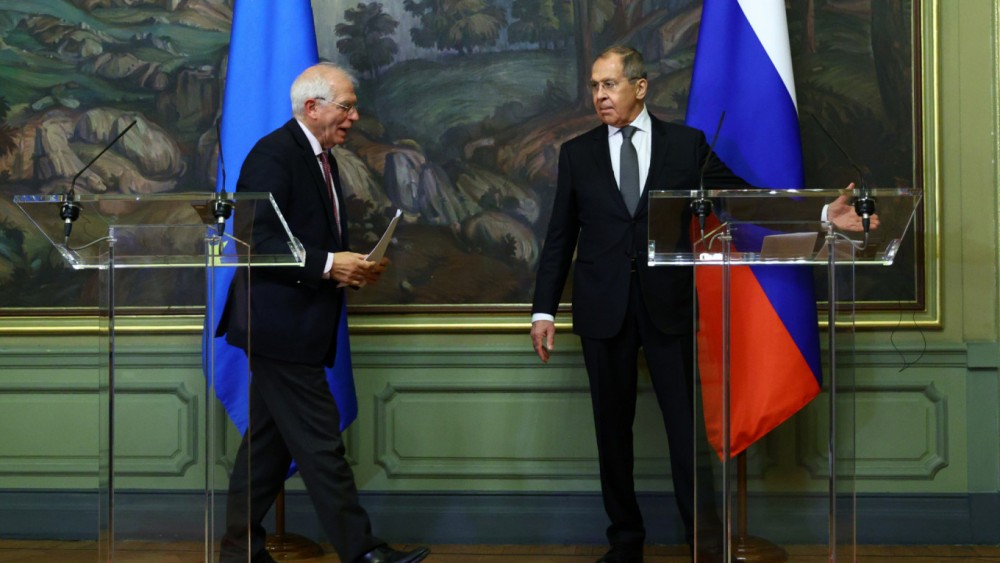 Cao ủy EU phụ trách đối ngoại Josep Borrell và Ngoại trưởng Nga Sergei Lavrov tại thủ đô Moscow đầu tháng 2/2021. (Nguồn: Bộ Ngoại giao Nga)
