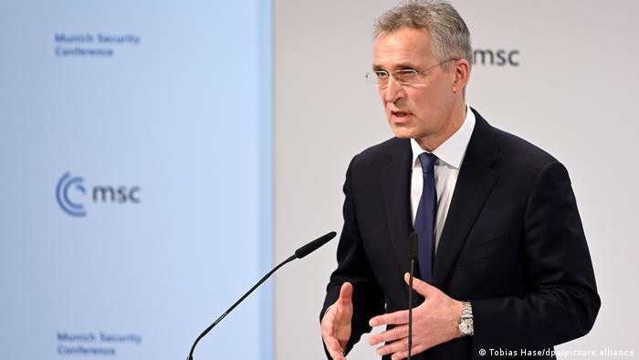 Tổng thư ký Tổ chức Hiệp ước Bắc Đại Tây Dương (NATO), ông Jens Stoltenberg phát biểu tại Hội nghị An ninh Munich ngày 19/2. 