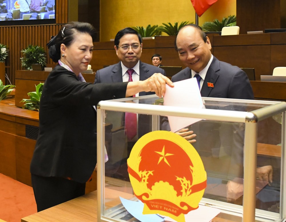 Nguyên Chủ tịch Quốc hội Nguyễn Thị Kim Ngân bỏ phiếu. (Nguồn: Quochoi.vn)