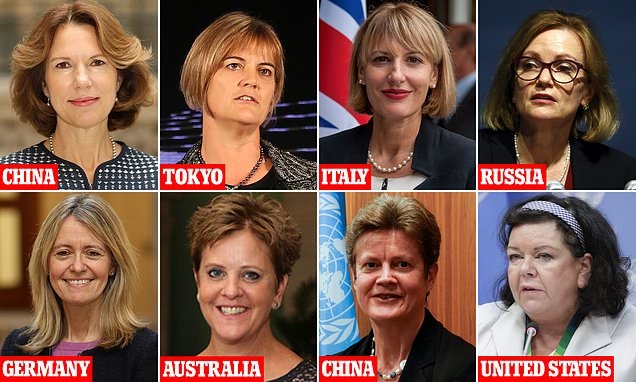 Nhiều nhà ngoại giao nữ đảm nhiệm các vị trị đứng đầu cơ quan đại diện ở các nước quan trọng của Anh. (Nguồn: Daily Mail)