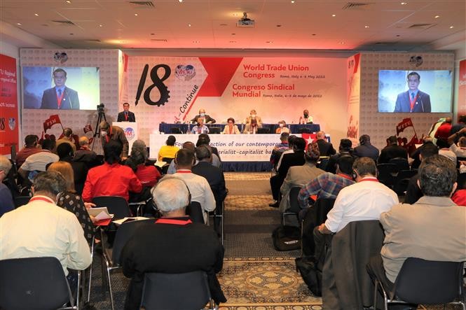 Đại hội Liên hiệp Công đoàn thế giới (WFTU) lần thứ 18 đang diễn ra tại thủ đô Rome từ ngày 6-8/5. (Nguồn: TTXVN)