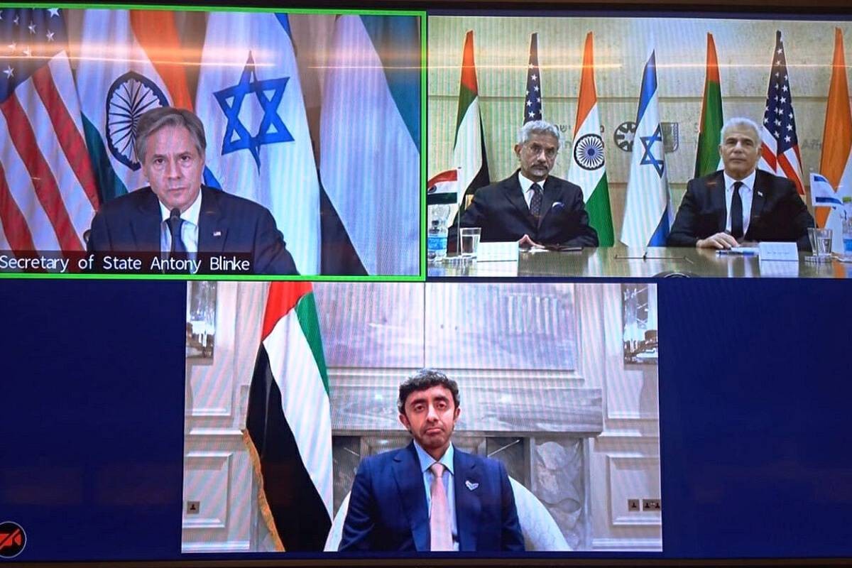 Hội nghị trực tuyến giữa Bộ trưởng Ngoại giao Israel Yair Lapid, Ngoại trưởng Mỹ Antony Blinken, Bộ trưởng Ngoại giao UAE Sheikh Abdullah bin Zayed Al Nahyan và Bộ trưởng Ngoại giao Ấn Độ Subrahmanyam Jaishankar